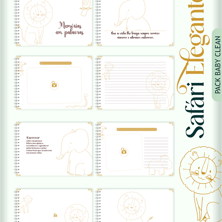 Arquivo Encadernação Baby Safari Clean 10