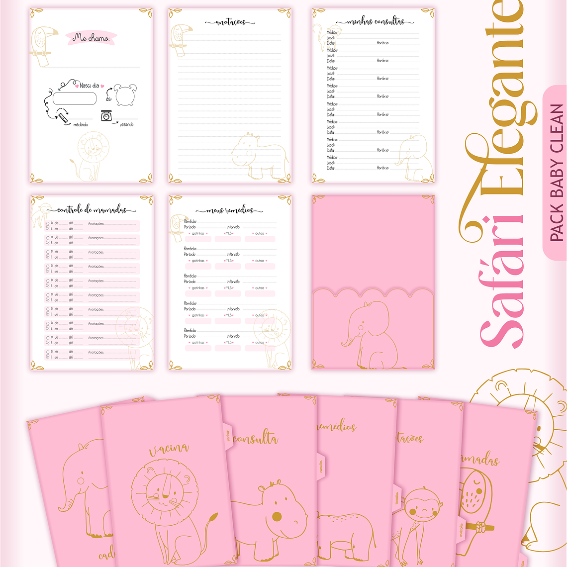 Arquivo Encadernação Baby Safari Clean 17