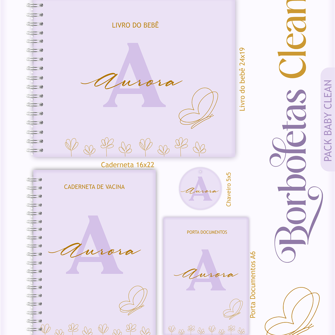 Arquivo Encadernação Baby Borbolea Clean 1