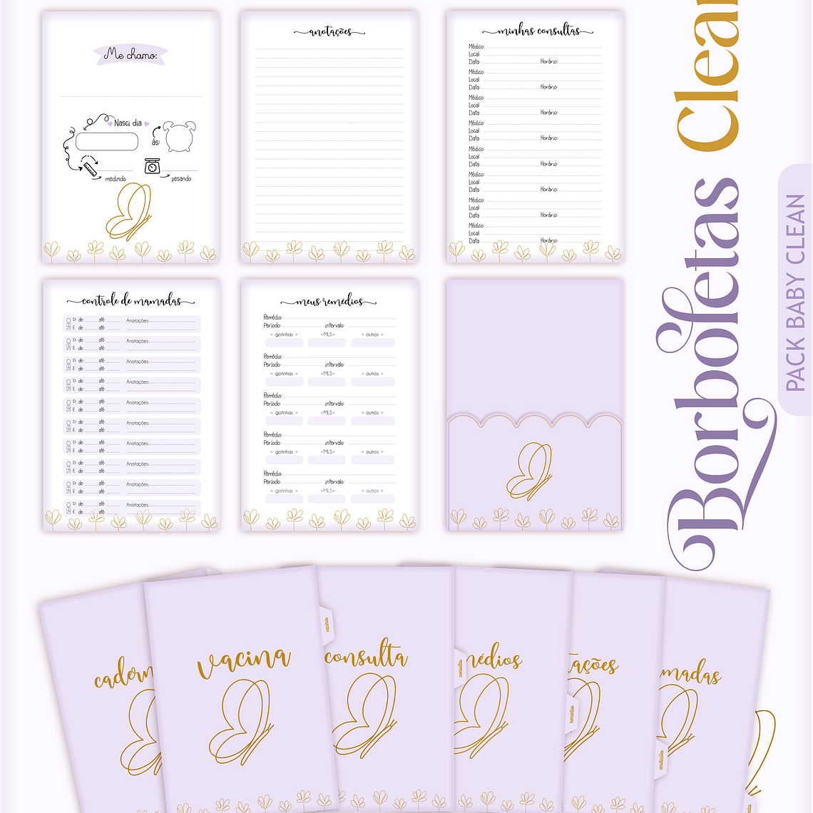 Arquivo Encadernação Baby Borbolea Clean 5