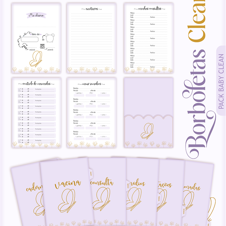 Arquivo Encadernação Baby Borbolea Clean 5