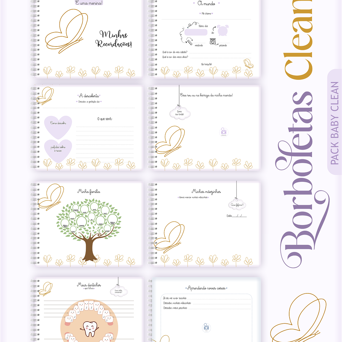 Arquivo Encadernação Baby Borbolea Clean 6