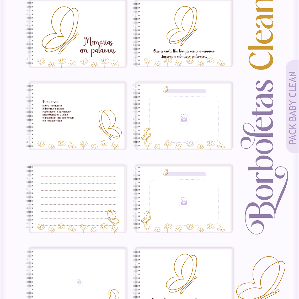 Arquivo Encadernação Baby Borbolea Clean 9