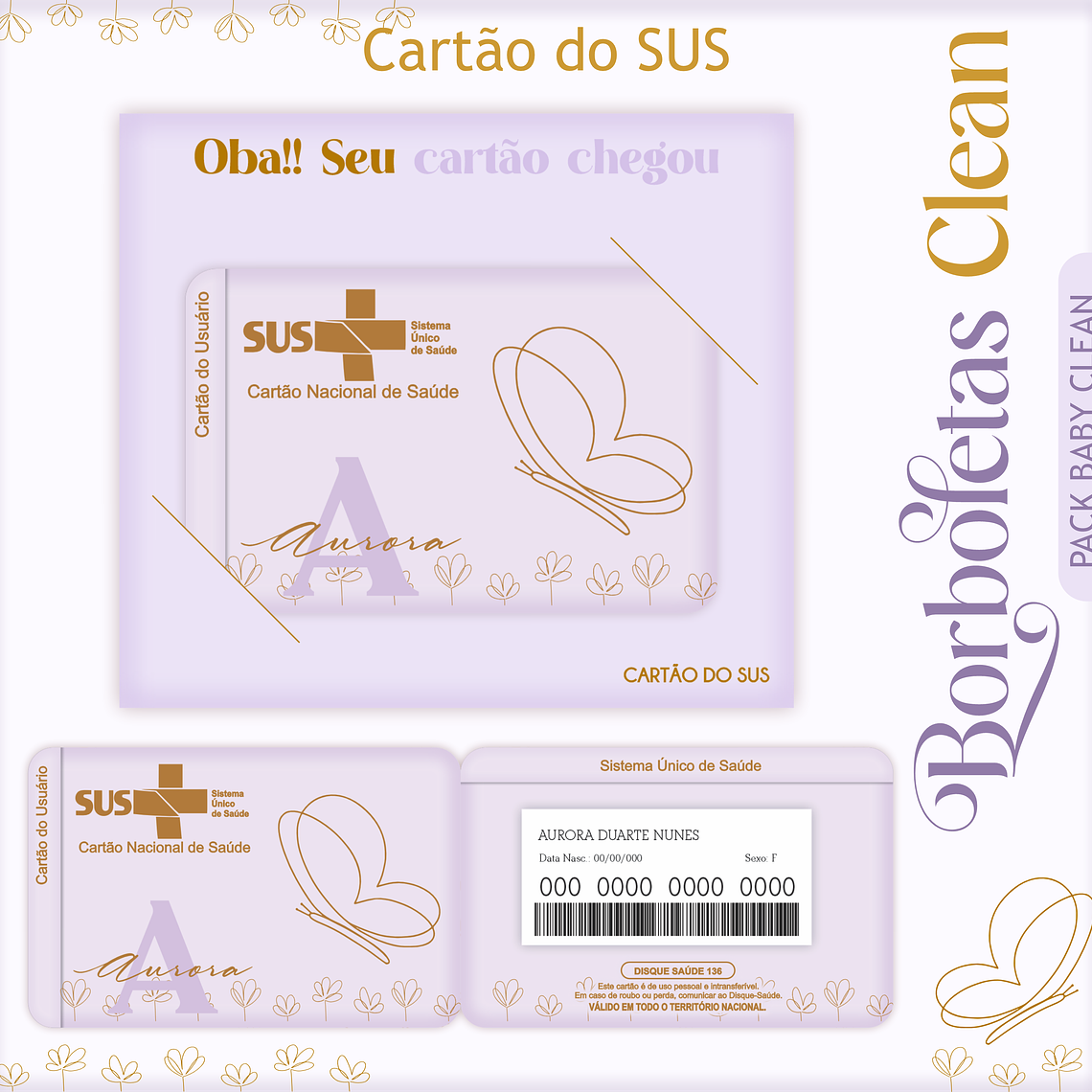 Arquivo Encadernação Baby Borbolea Clean 15