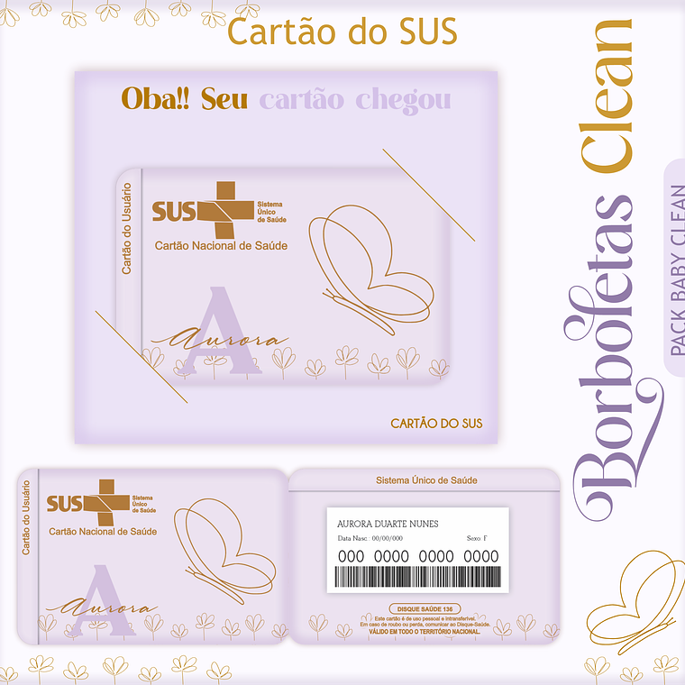 Arquivo Encadernação Baby Borbolea Clean 15