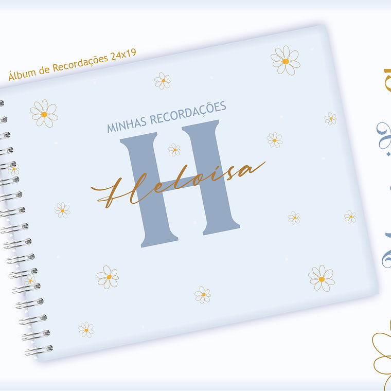 Arquivo Encadernação Baby Margaridas Clean 7