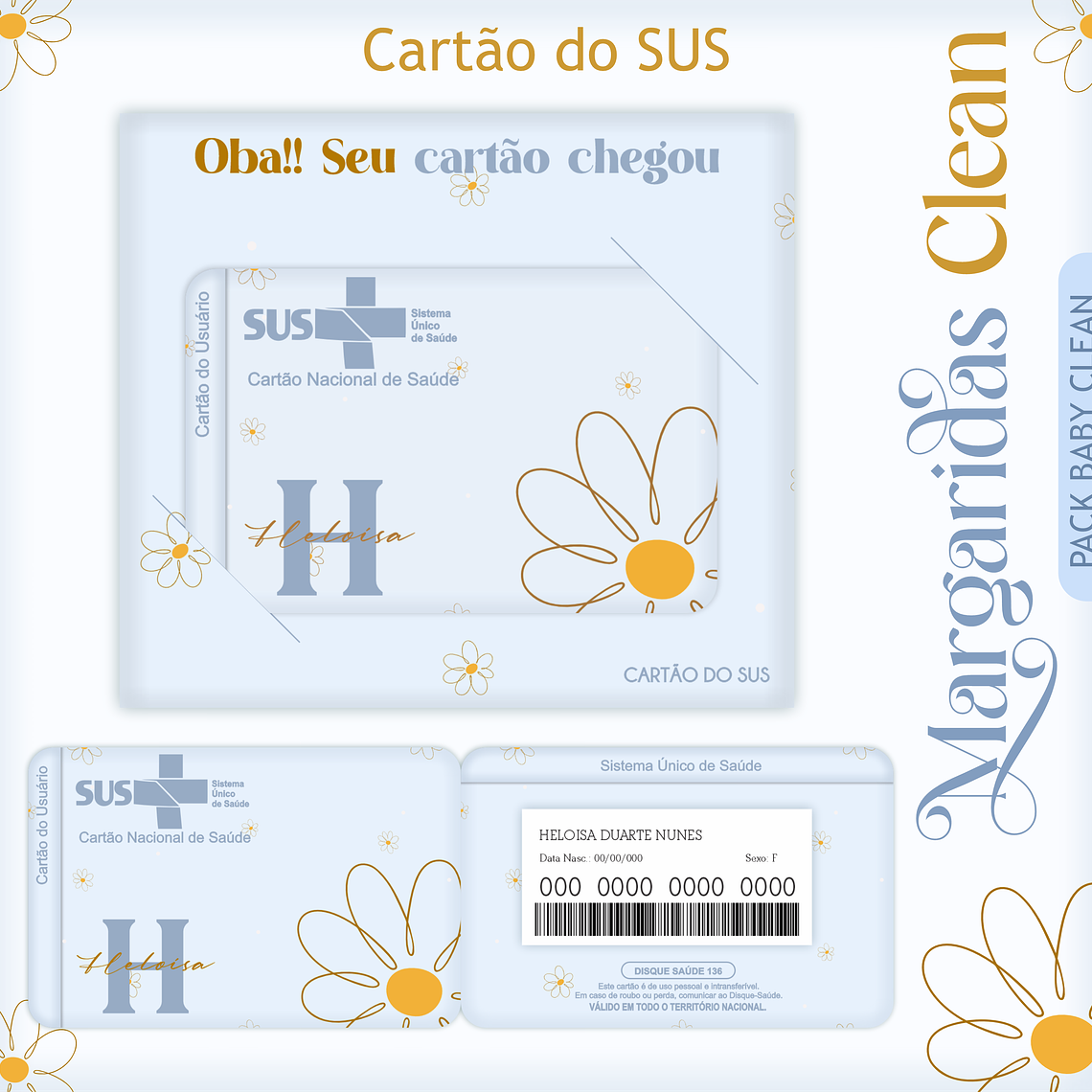 Arquivo Encadernação Baby Margaridas Clean 11