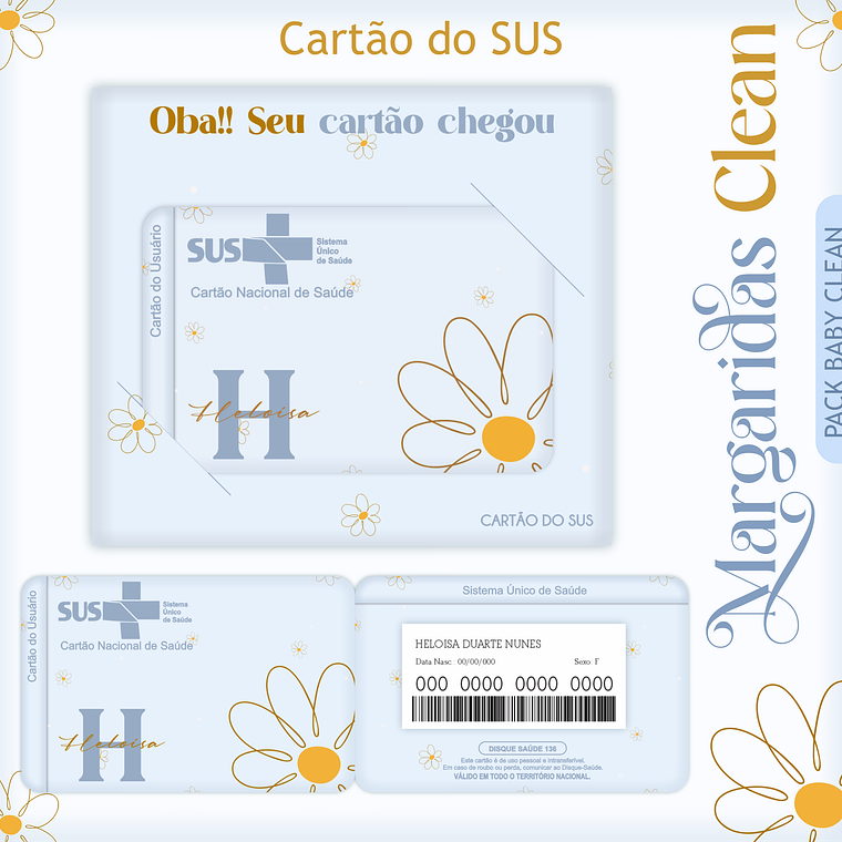 Arquivo Encadernação Baby Margaridas Clean 11
