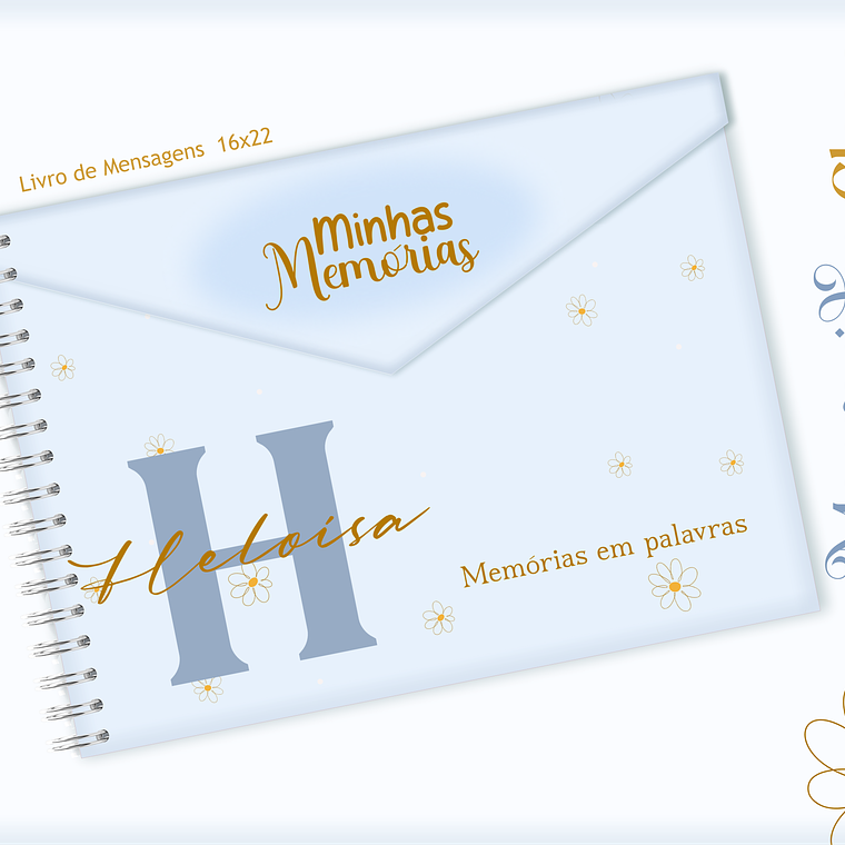 Arquivo Encadernação Baby Margaridas Clean 12