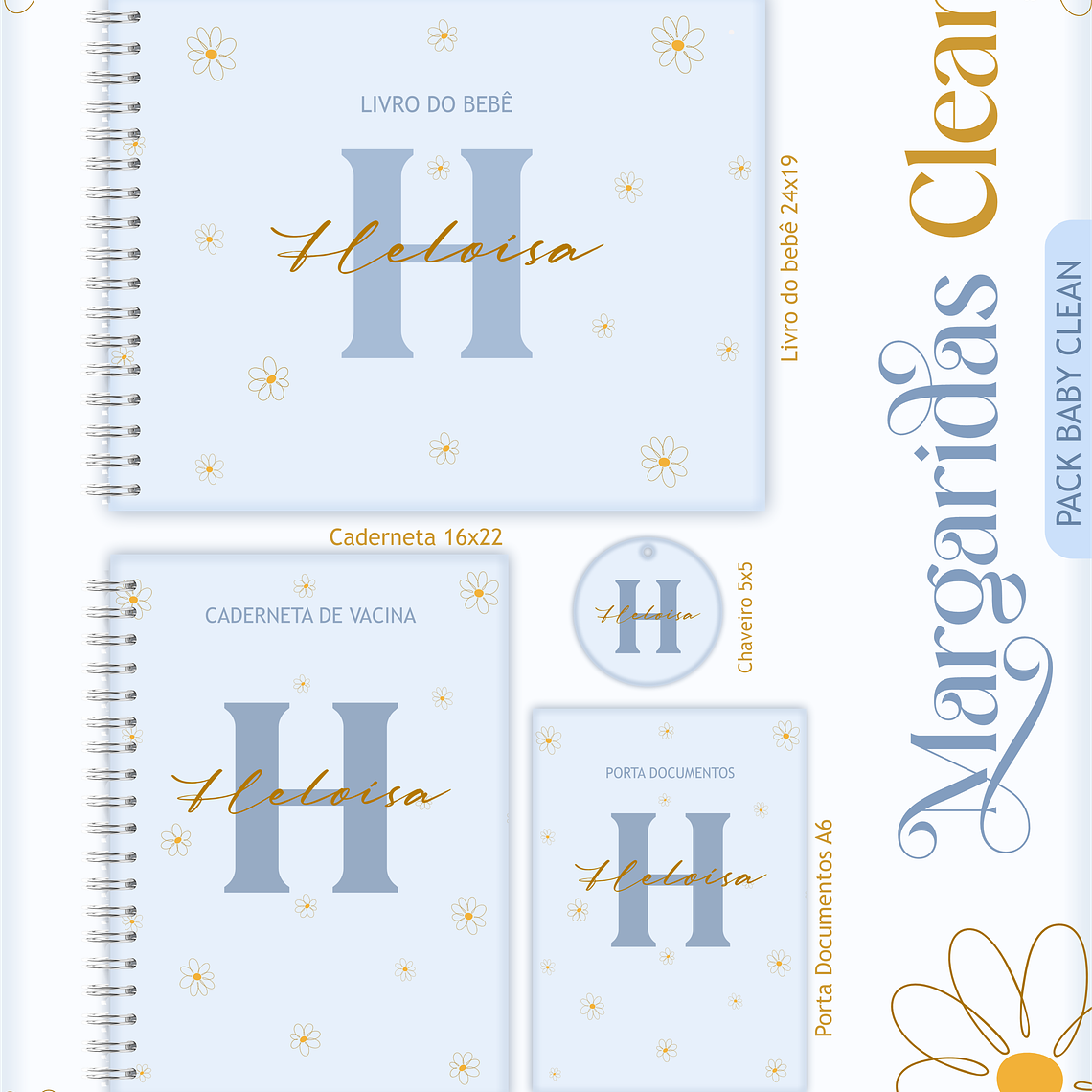Arquivo Encadernação Baby Margaridas Clean 1
