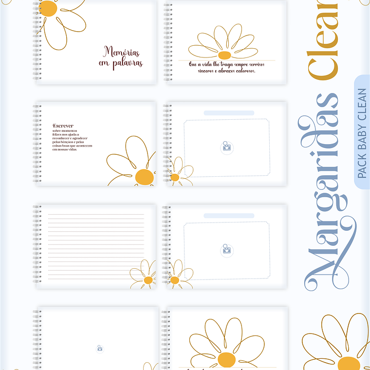 Arquivo Encadernação Baby Margaridas Clean 17