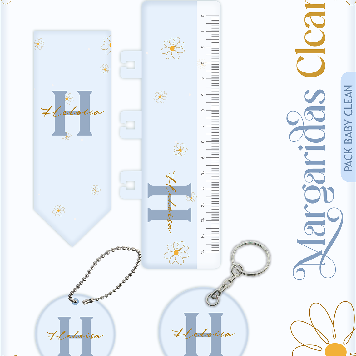 Arquivo Encadernação Baby Margaridas Clean 18