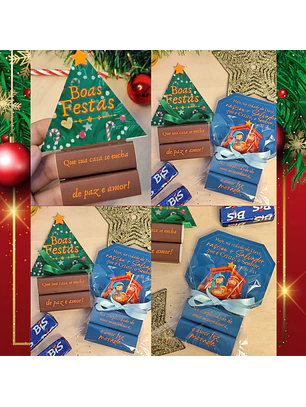 Card e Bis Árvore de Natal e Jesus 