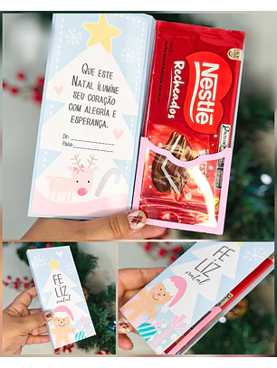 Arquivo Natal Capa para Barra Candy 80g