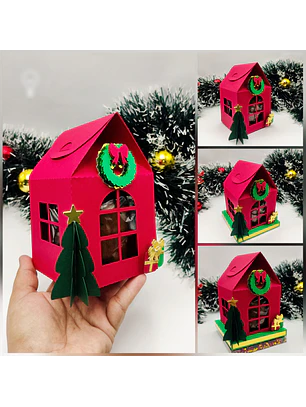 Arquivo Natal Caixa Casinha para Panetone 