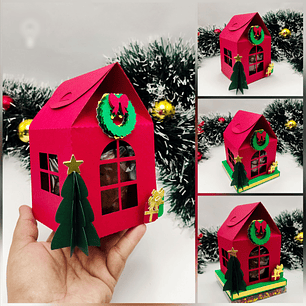 Arquivo Natal Caixa Casinha para Panetone 