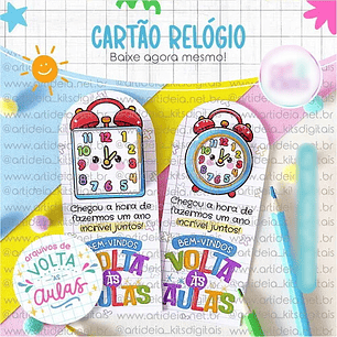 Arquivo Cartão Relógio Volta às Aulas