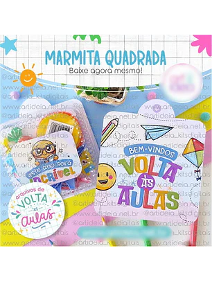 Arquivo Marmitinha Quadrada Volta às Aulas