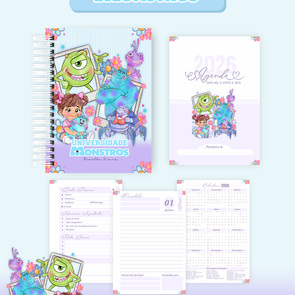 Arquivo Encadernação Coleção Monstros S.A 2026 - Pamella Vieira 4
