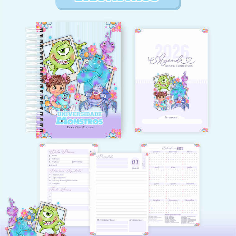 Arquivo Encadernação Coleção Monstros S.A 2026 - Pamella Vieira 4