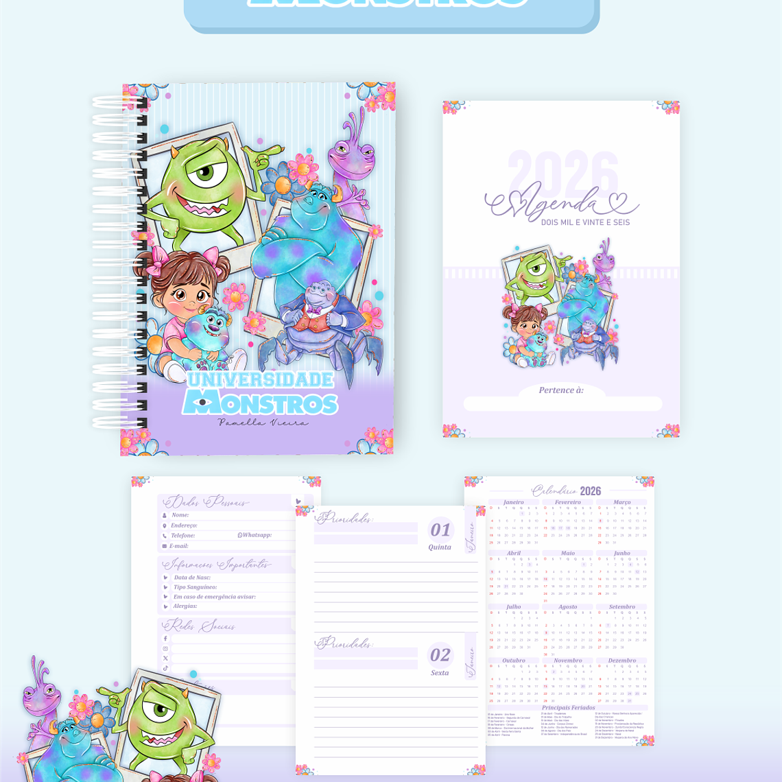 Arquivo Encadernação Coleção Monstros S.A 2026 - Pamella Vieira 6