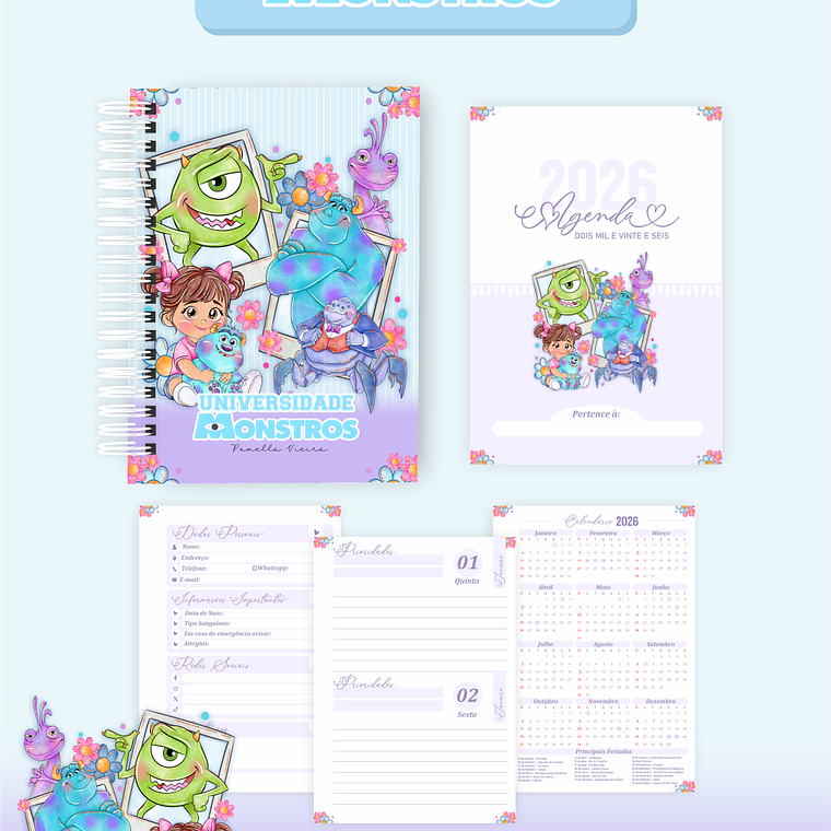 Arquivo Encadernação Coleção Monstros S.A 2026 - Pamella Vieira 6
