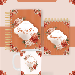 Arquivo Encadernação Coleção Floral Terracota 2026 - Pamella Vieira