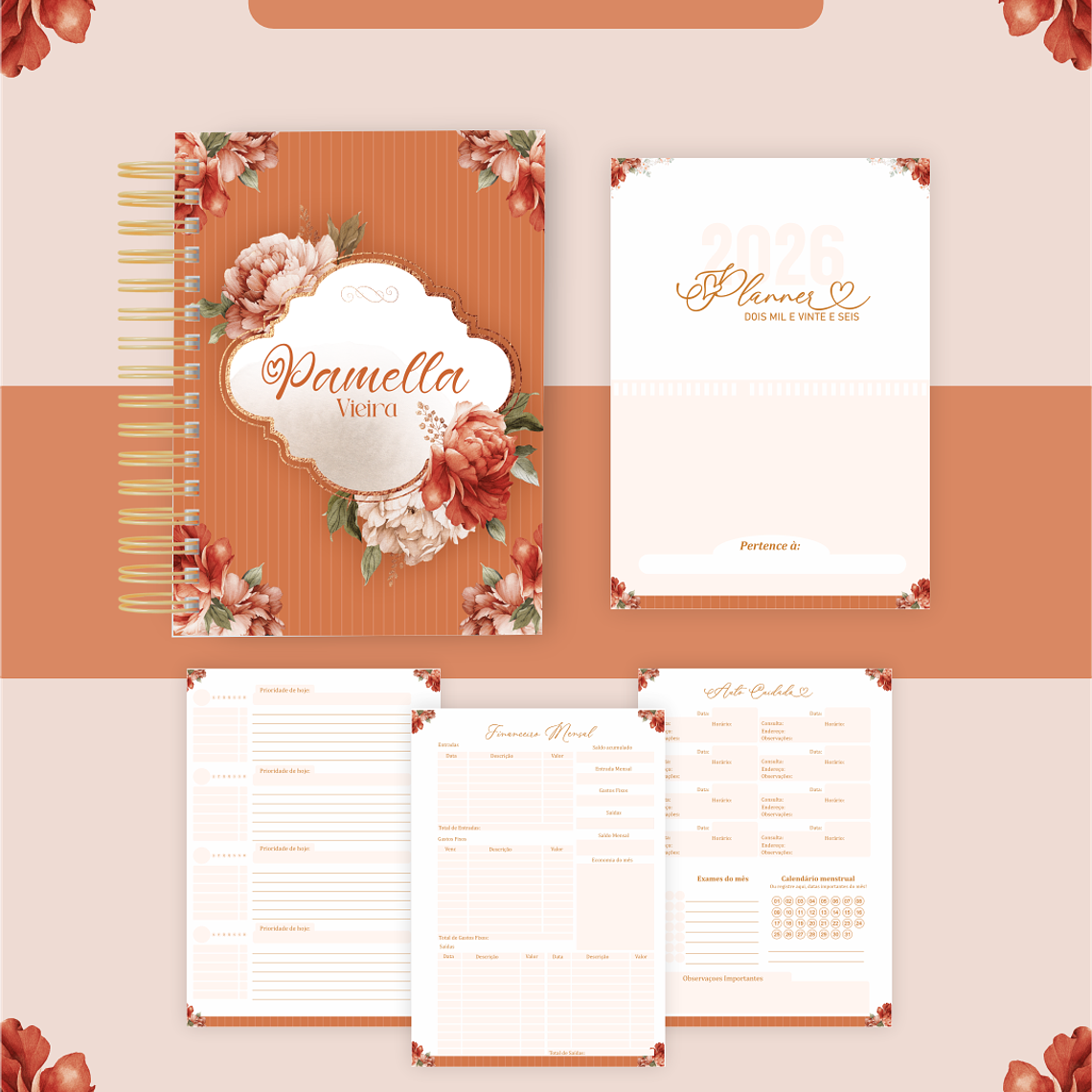 Arquivo Encadernação Coleção Floral Terracota 2026 - Pamella Vieira 4