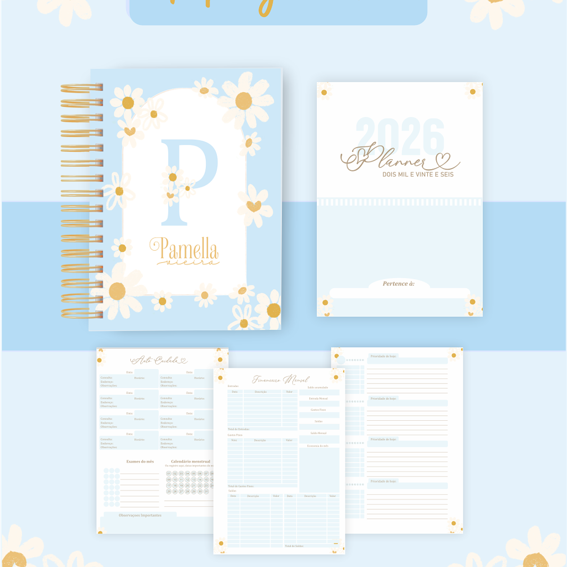 Arquivo Encadernação Coleção Margaridas 2026 - Pamella Vieira 3