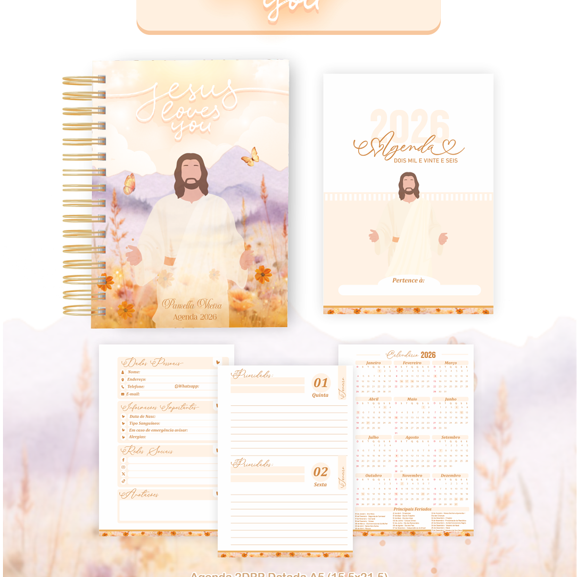 Arquivo Encadernação Coleção Jesus Loves You 2026 - Pamella Vieira 2