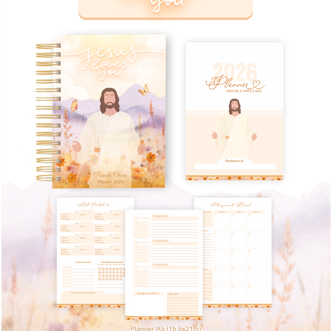 Arquivo Encadernação Coleção Jesus Loves You 2026 - Pamella Vieira 3