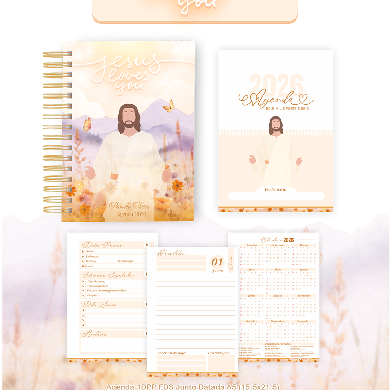 Arquivo Encadernação Coleção Jesus Loves You 2026 - Pamella Vieira 4