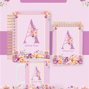 Arquivo Encadernação Coleção Floral Alfabeto 2026 - Pamella Vieira