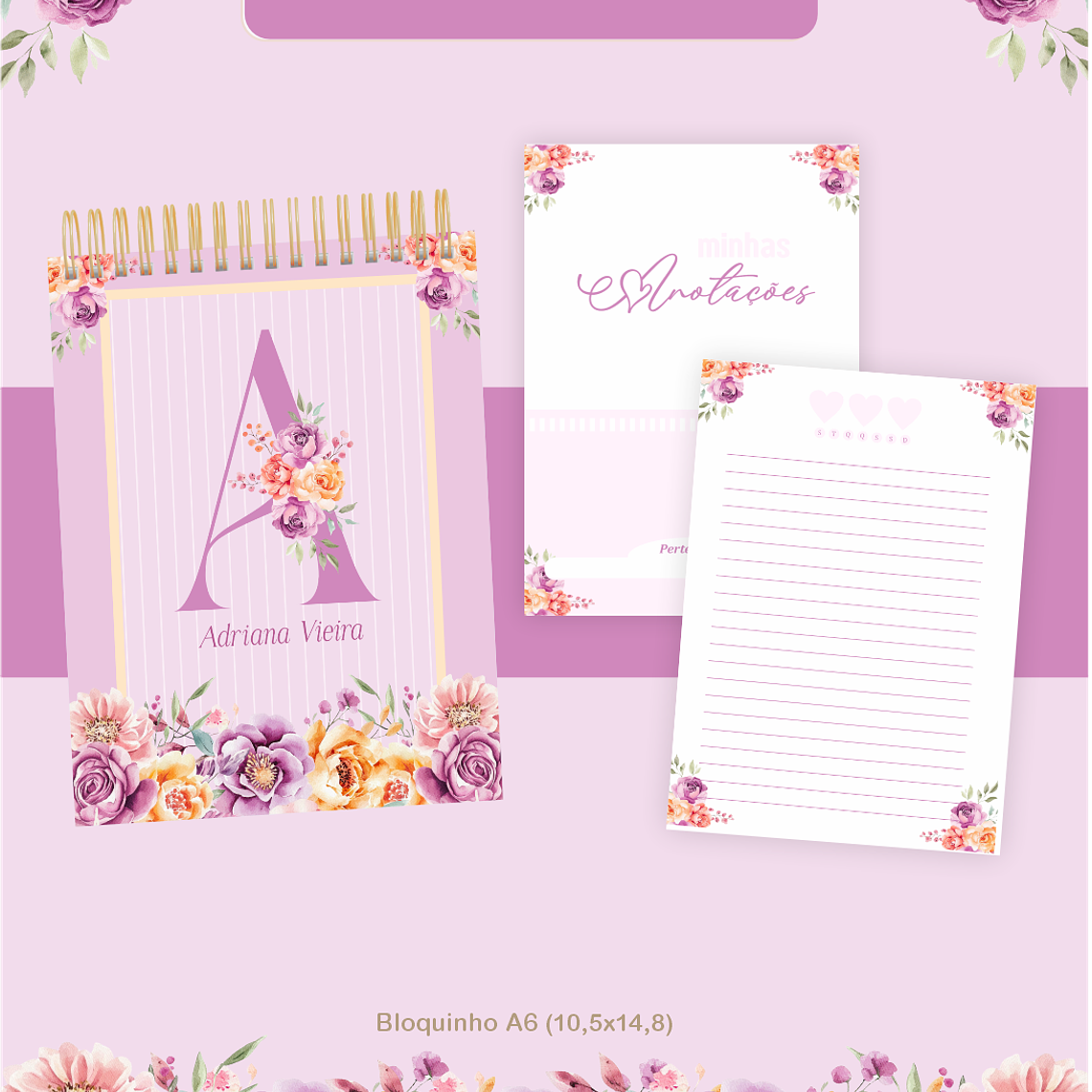 Arquivo Encadernação Coleção Floral Alfabeto 2026 - Pamella Vieira 3