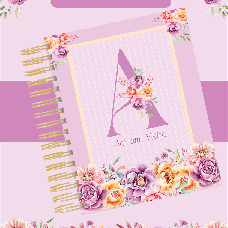 Arquivo Encadernação Coleção Floral Alfabeto 2026 - Pamella Vieira 4