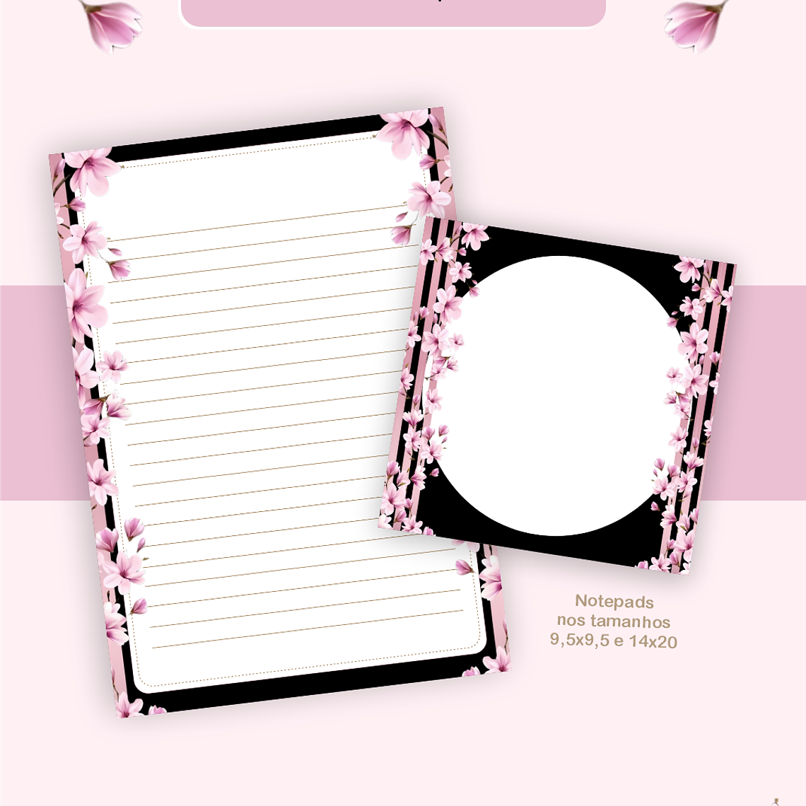 Arquivo Encadernação Coleção Sakura Preto e Rosa - Pamella Vieira 4