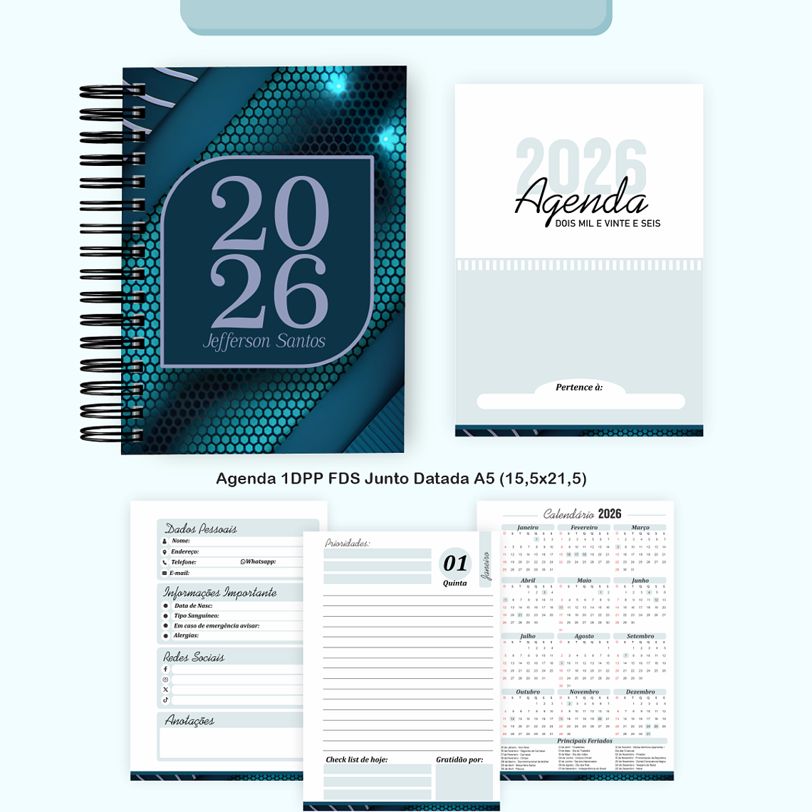 Arquivo Encadernação Coleção Sakura Preto e Rosa - Pamella Vieira 7