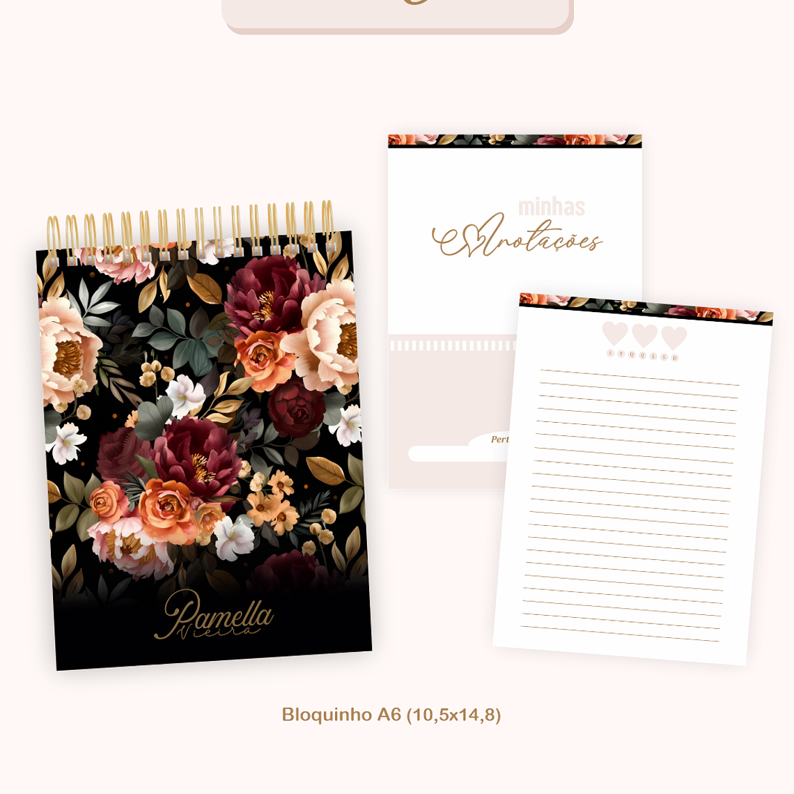 Arquivo Encadernação Coleção Floral Preta - Pamella Vieira 4