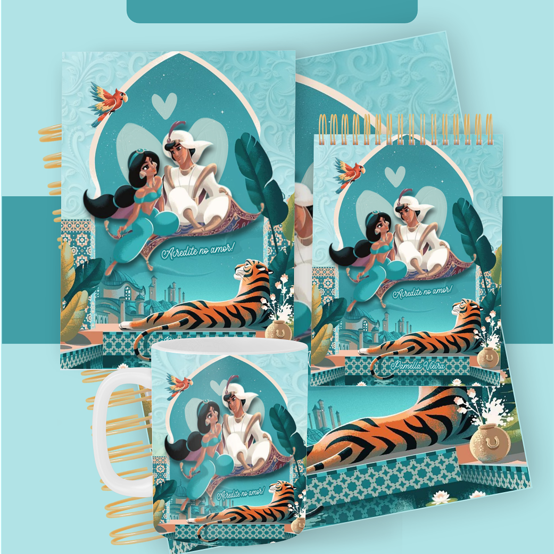 Arquivo Encadernação Coleção Jasmine e Aladdin - Pamella Vieira 1