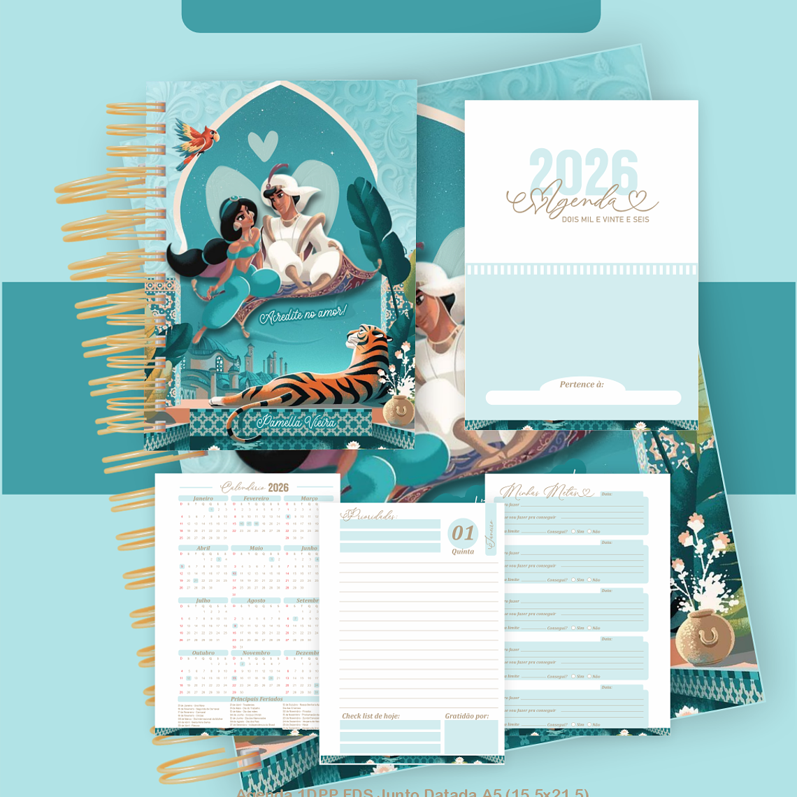 Arquivo Encadernação Coleção Jasmine e Aladdin - Pamella Vieira 3