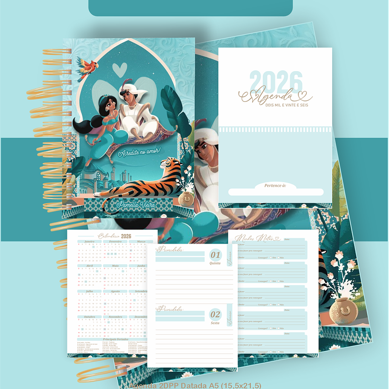 Arquivo Encadernação Coleção Jasmine e Aladdin - Pamella Vieira 4