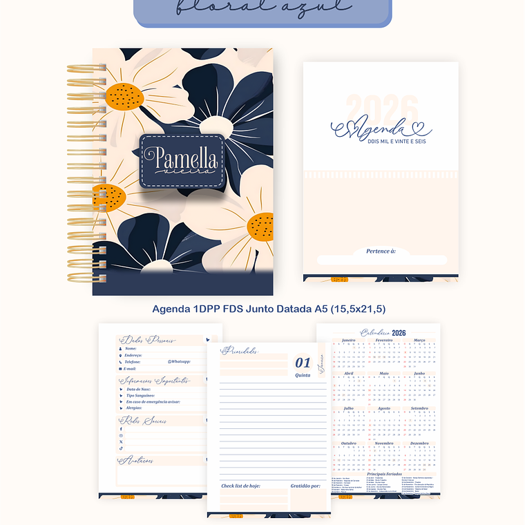 Arquivo Encadernação Coleção Floral Azul 2026 - Pamella Vieira 5