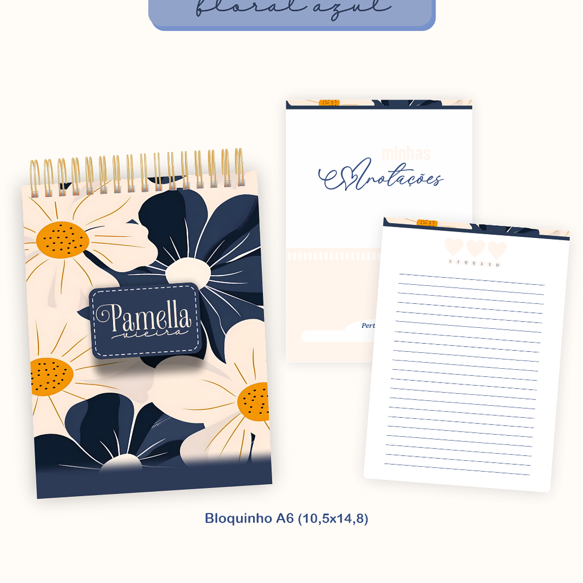 Arquivo Encadernação Coleção Floral Azul 2026 - Pamella Vieira 6