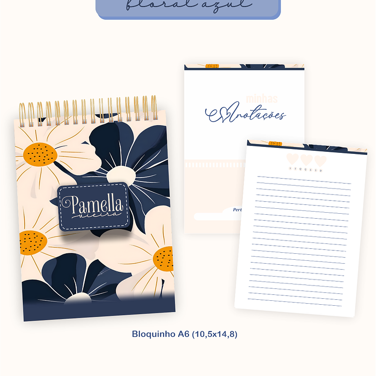 Arquivo Encadernação Coleção Floral Azul 2026 - Pamella Vieira 6