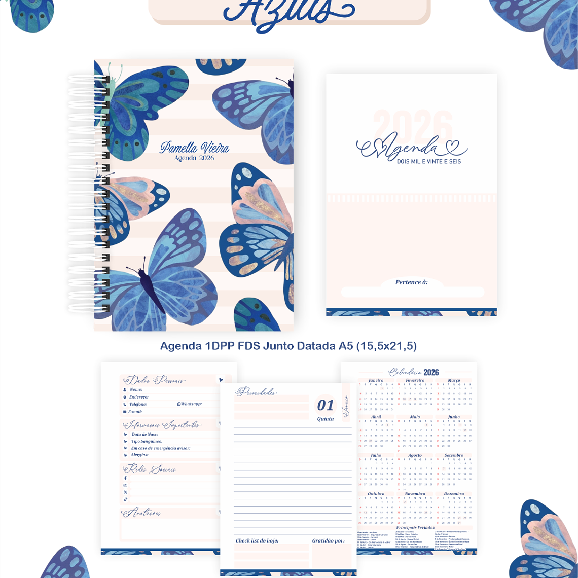 Arquivo Encadernação Coleção Borboletas Azuis 2026 - Pamella Vieira 3