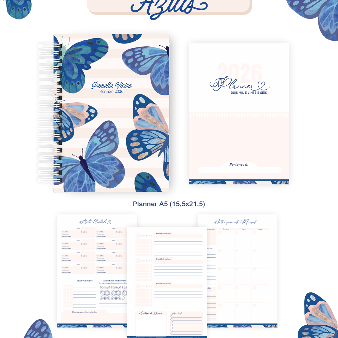 Arquivo Encadernação Coleção Borboletas Azuis 2026 - Pamella Vieira 4