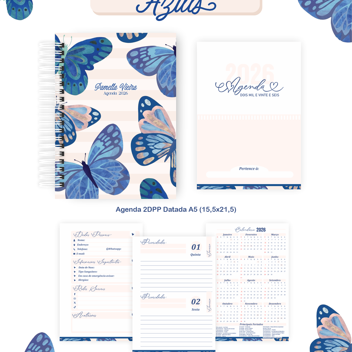 Arquivo Encadernação Coleção Borboletas Azuis 2026 - Pamella Vieira 5