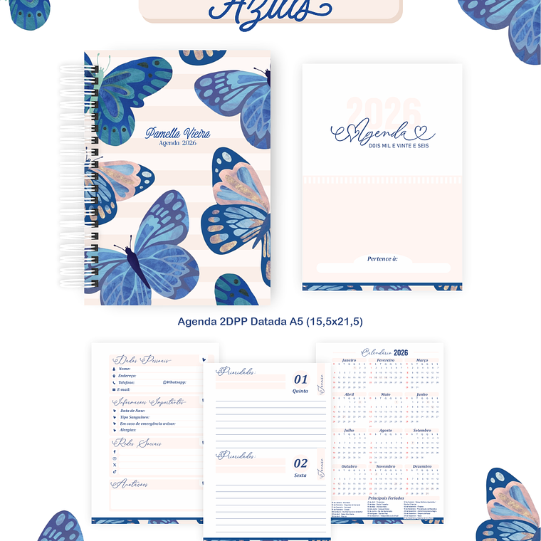 Arquivo Encadernação Coleção Borboletas Azuis 2026 - Pamella Vieira 5