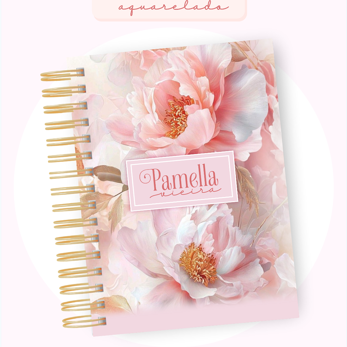 Arquivo Encadernação Coleção Floral Aquarela 2026 - Pamella Vieira 7
