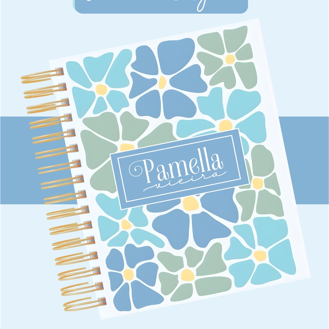 Arquivo Encadernação Coleção Floral Azul 2026 - Pamella Vieira 7